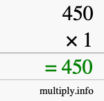 How to calculate 450 times 1 using long multiplication