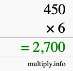 How to calculate 450 times 6 using long multiplication How to calculate 450 times 6 using long multiplication