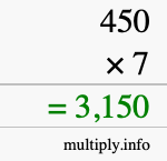 How to calculate 450 times 7 using long multiplication How to calculate 450 times 7 using long multiplication