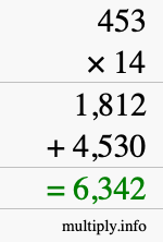 How to calculate 453 times 14 using long multiplication How to calculate 453 times 14 using long multiplication