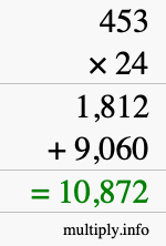 How to calculate 453 times 24 using long multiplication How to calculate 453 times 24 using long multiplication