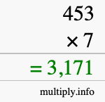 How to calculate 453 times 7 using long multiplication How to calculate 453 times 7 using long multiplication