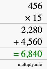 How to calculate 456 times 15 using long multiplication How to calculate 456 times 15 using long multiplication