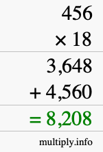 How to calculate 456 times 18 using long multiplication How to calculate 456 times 18 using long multiplication