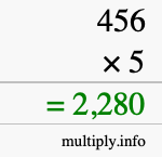 How to calculate 456 times 5 using long multiplication How to calculate 456 times 5 using long multiplication