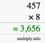 How to calculate 457 times 8 using long multiplication How to calculate 457 times 8 using long multiplication