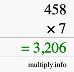 How to calculate 458 times 7 using long multiplication How to calculate 458 times 7 using long multiplication