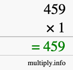 How to calculate 459 times 1 using long multiplication