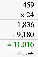 How to calculate 459 times 24 using long multiplication How to calculate 459 times 24 using long multiplication