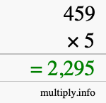 How to calculate 459 times 5 using long multiplication How to calculate 459 times 5 using long multiplication