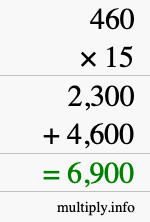 How to calculate 460 times 15 using long multiplication How to calculate 460 times 15 using long multiplication
