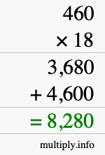 How to calculate 460 times 18 using long multiplication How to calculate 460 times 18 using long multiplication