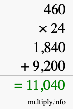 How to calculate 460 times 24 using long multiplication How to calculate 460 times 24 using long multiplication