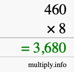How to calculate 460 times 8 using long multiplication How to calculate 460 times 8 using long multiplication