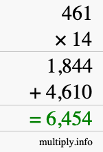 How to calculate 461 times 14 using long multiplication How to calculate 461 times 14 using long multiplication