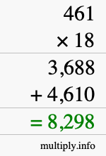 How to calculate 461 times 18 using long multiplication How to calculate 461 times 18 using long multiplication