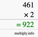 How to calculate 461 times 2 using long multiplication