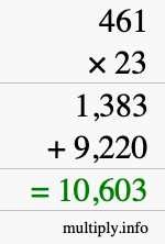 How to calculate 461 times 23 using long multiplication How to calculate 461 times 23 using long multiplication