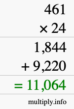 How to calculate 461 times 24 using long multiplication How to calculate 461 times 24 using long multiplication