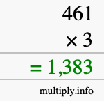 How to calculate 461 times 3 using long multiplication How to calculate 461 times 3 using long multiplication