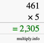 How to calculate 461 times 5 using long multiplication How to calculate 461 times 5 using long multiplication