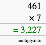 How to calculate 461 times 7 using long multiplication