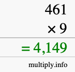 How to calculate 461 times 9 using long multiplication How to calculate 461 times 9 using long multiplication