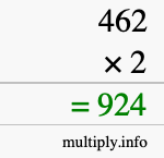 How to calculate 462 times 2 using long multiplication How to calculate 462 times 2 using long multiplication