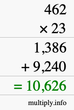 How to calculate 462 times 23 using long multiplication How to calculate 462 times 23 using long multiplication