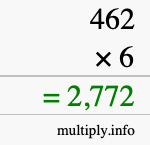 How to calculate 462 times 6 using long multiplication How to calculate 462 times 6 using long multiplication
