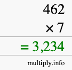How to calculate 462 times 7 using long multiplication
