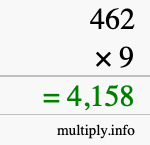 How to calculate 462 times 9 using long multiplication How to calculate 462 times 9 using long multiplication