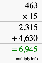 How to calculate 463 times 15 using long multiplication How to calculate 463 times 15 using long multiplication