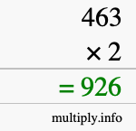 How to calculate 463 times 2 using long multiplication How to calculate 463 times 2 using long multiplication