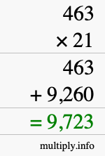 How to calculate 463 times 21 using long multiplication How to calculate 463 times 21 using long multiplication