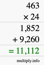 How to calculate 463 times 24 using long multiplication How to calculate 463 times 24 using long multiplication