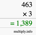 How to calculate 463 times 3 using long multiplication How to calculate 463 times 3 using long multiplication