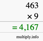 How to calculate 463 times 9 using long multiplication How to calculate 463 times 9 using long multiplication