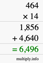 How to calculate 464 times 14 using long multiplication How to calculate 464 times 14 using long multiplication