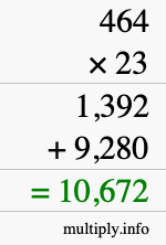 How to calculate 464 times 23 using long multiplication How to calculate 464 times 23 using long multiplication