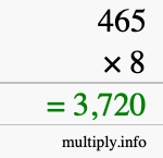 How to calculate 465 times 8 using long multiplication How to calculate 465 times 8 using long multiplication