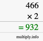 How to calculate 466 times 2 using long multiplication How to calculate 466 times 2 using long multiplication