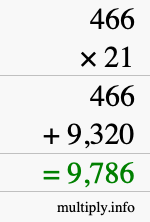 How to calculate 466 times 21 using long multiplication How to calculate 466 times 21 using long multiplication