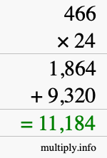 How to calculate 466 times 24 using long multiplication How to calculate 466 times 24 using long multiplication