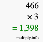 How to calculate 466 times 3 using long multiplication How to calculate 466 times 3 using long multiplication