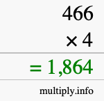 How to calculate 466 times 4 using long multiplication How to calculate 466 times 4 using long multiplication