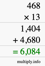 How to calculate 468 times 13 using long multiplication How to calculate 468 times 13 using long multiplication