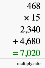 How to calculate 468 times 15 using long multiplication How to calculate 468 times 15 using long multiplication