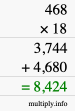 How to calculate 468 times 18 using long multiplication How to calculate 468 times 18 using long multiplication