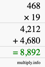 How to calculate 468 times 19 using long multiplication How to calculate 468 times 19 using long multiplication